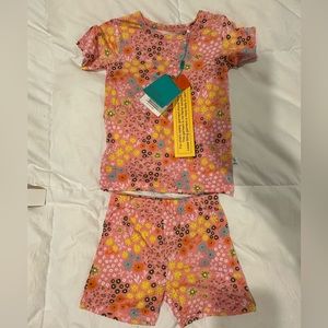 Posh Peanut 2T Matching Floral Pajama (PJ) Short Sleeve and Short Set